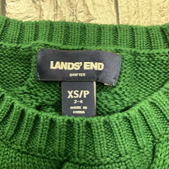 LANDS’ END Drifter Green Sweater - Picture 2 of 3